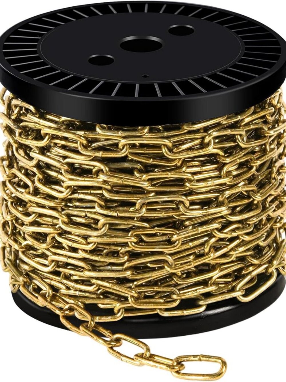50 ft 1/8" Metal Brass Chain for Hanging Light Fixtures & Chandeliers - Durable